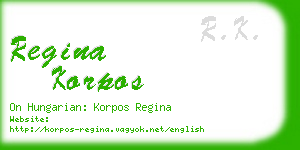regina korpos business card